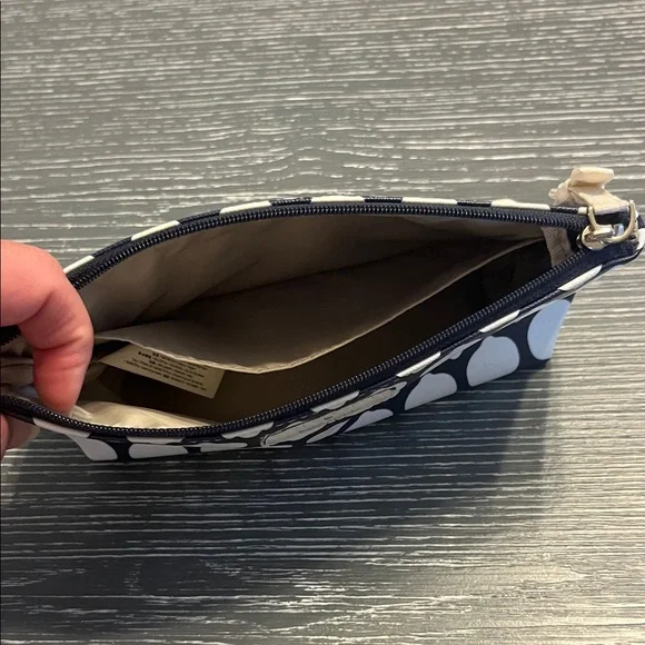 Kate Spade Navy and White Lemon Print Cosmetic Case - Picture 8 of 9